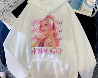 Karol g hoodies women long sleeve top aesthetic gothic sweatshirts women Korean style Hooded Shirt night outing stylish