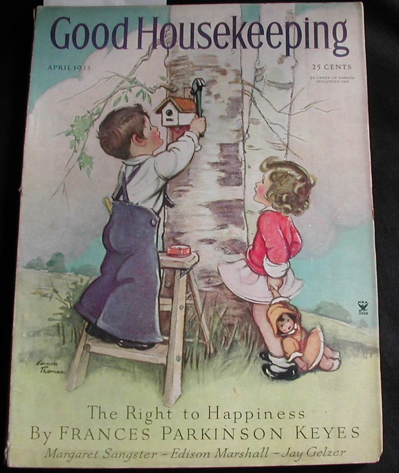 1935 Good Housekeeping Magazine Art Deco Bride Fashions Ads April Issue