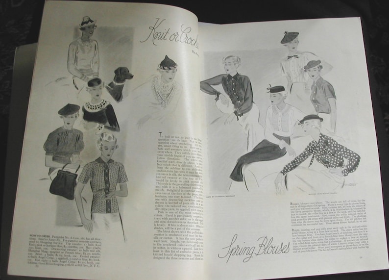 1935 Good Housekeeping Magazine Art Deco Bride Fashions Ads April Issue