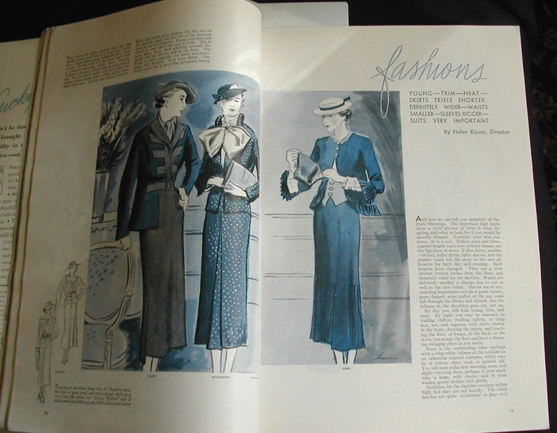 1935 Good Housekeeping Magazine Art Deco Bride Fashions Ads April Issue
