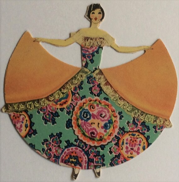 Vintage Art Deco Bridge Tally Dancer Woman Buzza