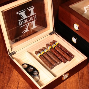Cave à cigares personnalisée pour homme, boîte à cigares personnalisée, étui Ciagr, cadeau garçons d'honneur, petit ami, mari, fête des pères