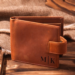 Personalisierte Leder Herren Brieftasche, Jubiläumsgeschenk für ihn, einzigartige Geschenke für Freund, Luxus Herren personalisiert, Papa Geschenke personalisiert