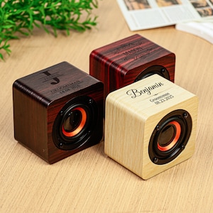 Personalized Bluetooth Speaker, Portable Bluetooth Speaker, Mini Wood Speaker,Portable and Rechargeable