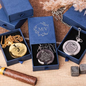 Personalized Engraved Pocket Watch | Groomsmen Best Groom proposal wedding party keepsake gift | father&#39;s day gift | personalized gift