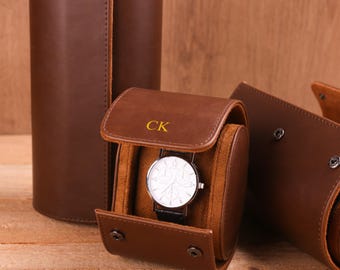 Personalized Vegan Leather Watch Case, Watch box