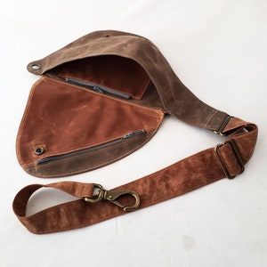 Fanny Pack in Chocolate and Cinnamon Brown Waxed Canvas