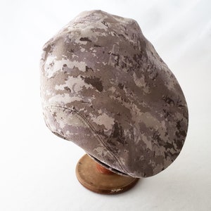 Driver's Cap, Flat Cap, Men's Hat, Women's Hat, Cotton Hat, Gray and Khaki, Camo Cotton, Summer Style, Everyday Cap, Greige image 9