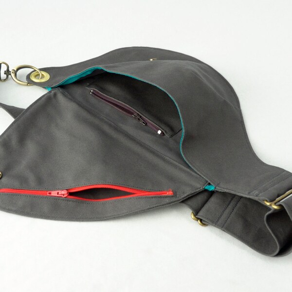 Belt Bag in Slate Blue Cotton : Fanny Pack, Hip Bag