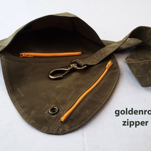 Olive Green Waxed Canvas Fanny Pack image 6