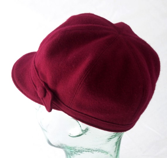 Items similar to Red Wool Newsboy Hat Womens Hats Janis M on Etsy