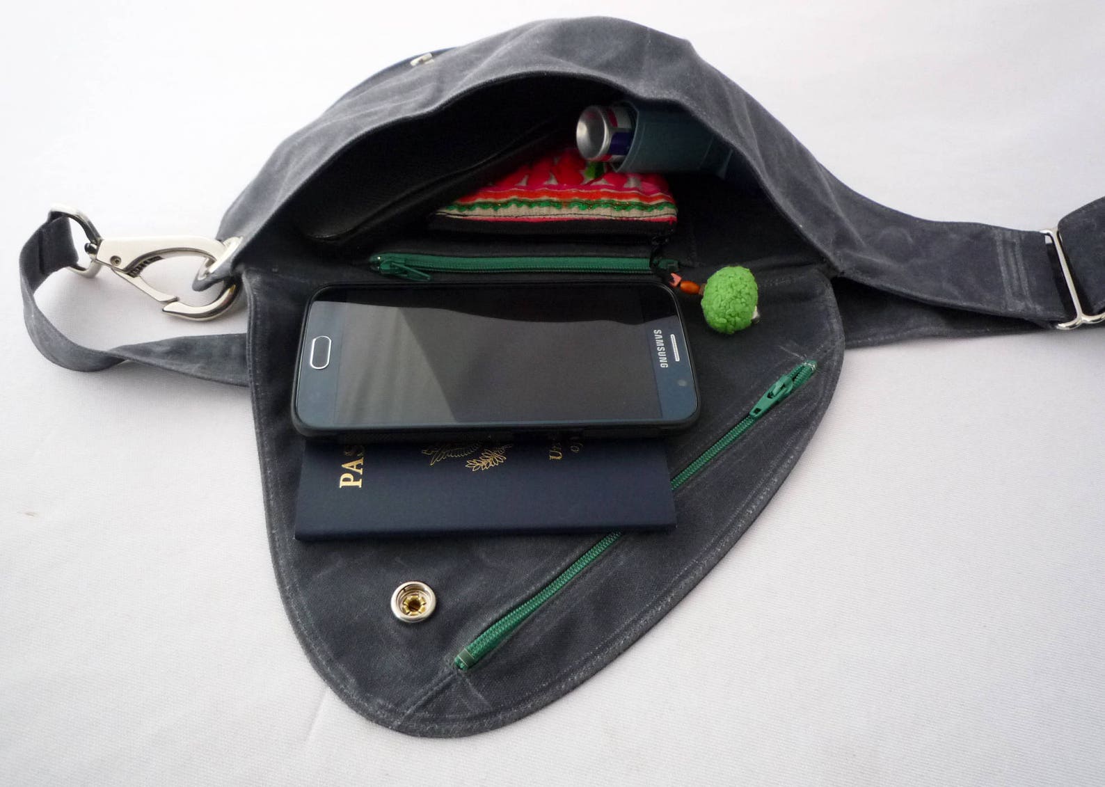 Fanny Pack Charcoal Gray Waxed Cotton Hip Bag Belt Bag Etsy