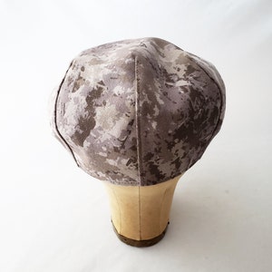 Driver's Cap, Flat Cap, Men's Hat, Women's Hat, Cotton Hat, Gray and Khaki, Camo Cotton, Summer Style, Everyday Cap, Greige image 6