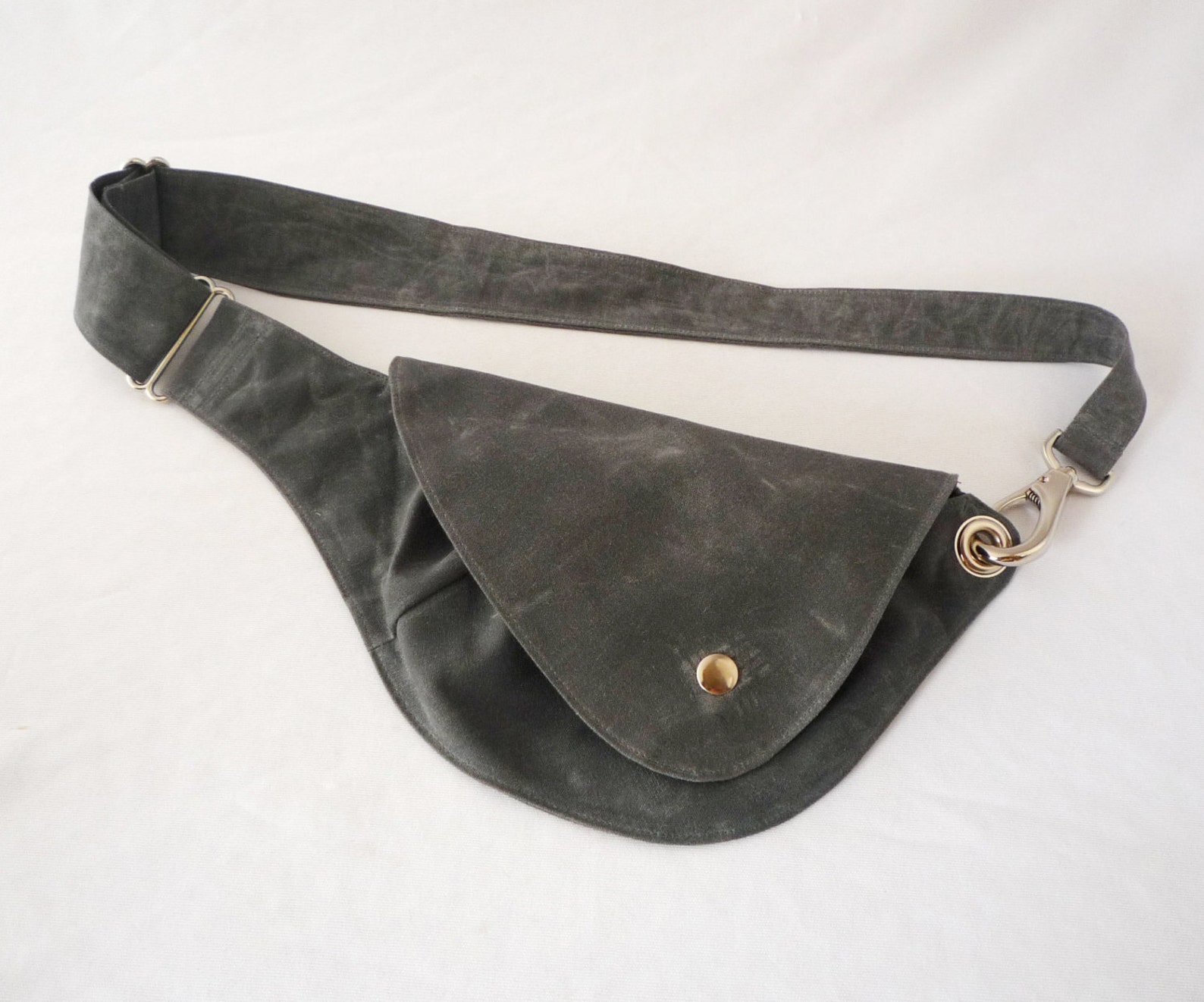 Fanny Pack Charcoal Gray Waxed Cotton Hip Bag Belt Bag Etsy