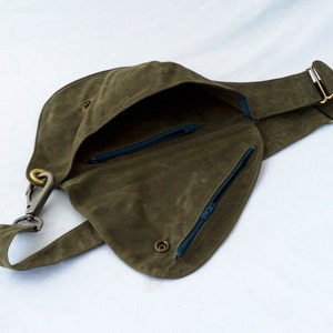 Olive Green Waxed Canvas Fanny Pack