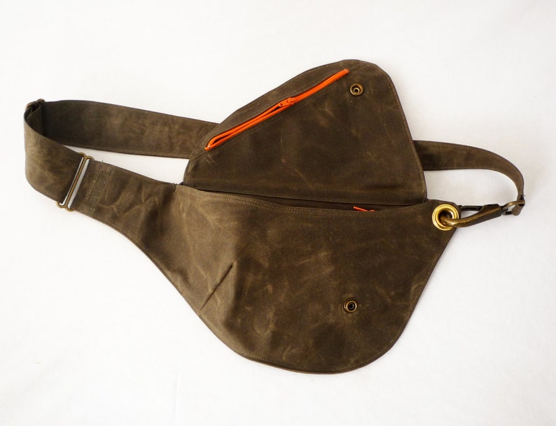 Belt Bag in Earthy Brown Waxed Canvas : Fanny Pack, Vegan Hip Bag image 5