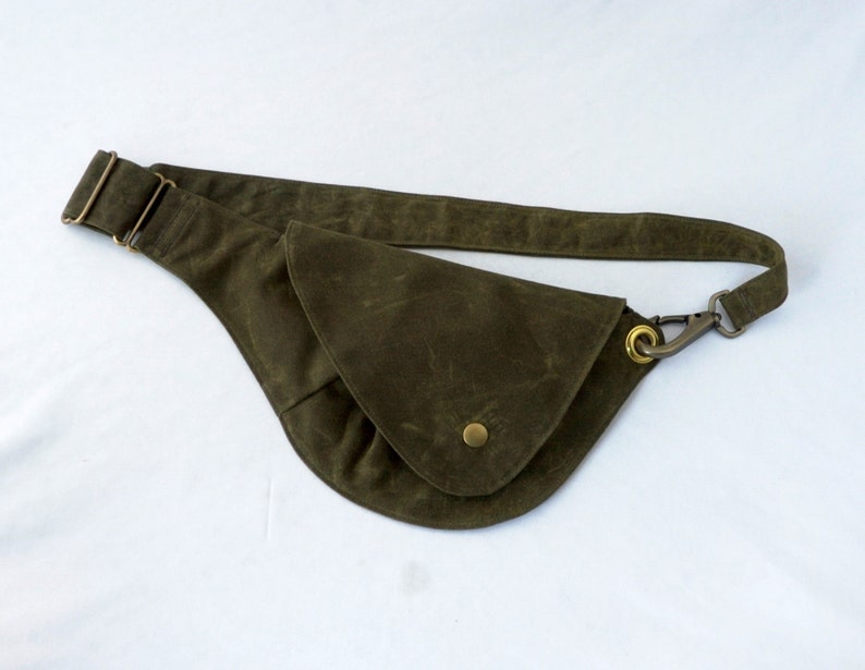 Olive Green Waxed Canvas Fanny Pack Etsy