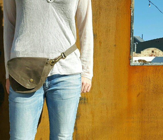Olive Green Waxed Canvas Fanny Pack | Etsy