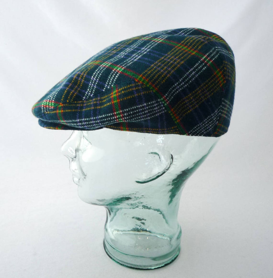 Newsboy Hat Peaky Blinder Flat Cap Blue Plaid Classic | Etsy