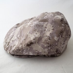 Driver's Cap, Flat Cap, Men's Hat, Women's Hat, Cotton Hat, Gray and Khaki, Camo Cotton, Summer Style, Everyday Cap, Greige image 10