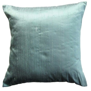aqua silk pillow cover - light turquoise pillow cover - blue green pillow cover - throw pillow