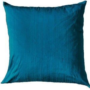 teal silk pillow cover - turquoise silk pillow cover - aquamarine silk pillow cover - throw pillow cover