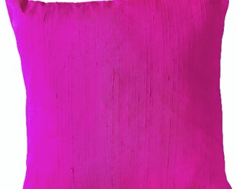 Hot Pink Silk Pillow Cover: Fuchsia Dupioni Throw Pillow Cover