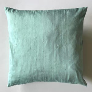 Seafoam Green Silk Pillow Cover: Aqua Dupioni