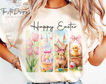 Happy Easter PNG, Retro Easter Png, Easter Bunny Png, Easter Coquette Png, Floral Spring Png, Easter Coquette Png, Brushstroke Easter Png