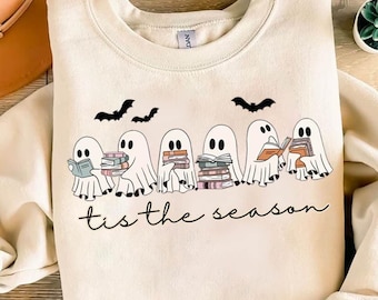 Book Lover Halloween PNG, Cute Ghost Book Nerd, Ghost Halloween Png, Ghost Png, Retro Halloween Png, Spooky Season Png (2 PNG)