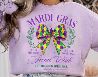 Coquette Mardi Gras Bow PNG, Retro Mardi Gras Png, Fleur De Lis Png, King Cake Png, Louisiana Crawfish Png, Fat Tuesday png, Social Club Png