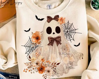 Halloween Lace Ghost Png, Girly Ghost Lacey Ghost Png, Spooky Season Png, Ghost Floral Halloween Mama, Spooky Coquette Png