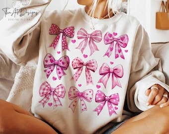 Noeud de coquette rose pour la Saint-Valentin PNG, design rétro en sublimation de la Saint-Valentin, conception de chemise de la Saint-Valentin vous êtes aimé, cadeau de la Saint-Valentin heureuse.