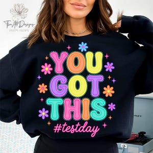 You Got This Test Day PNG, Striped Neon Teacher Design, STAAR Testing Team Graphic, Cute School Testing Day Shirt Sublimation Digital Download