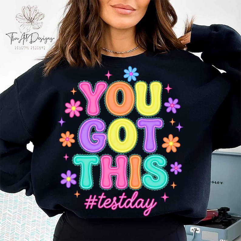You Got This Test Day PNG, Striped Neon Teacher Design, STAAR Testing Team Graphic, Cute School Testing Day Shirt Sublimation Digital Download