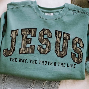 Jesús Camo PNG, El Camino, la Verdad, la Vida PNG, Camuflaje Cristiano PNG, Diseño de Sublimación de Versículos Bíblicos, Descarga Digital de Adoración de Fe