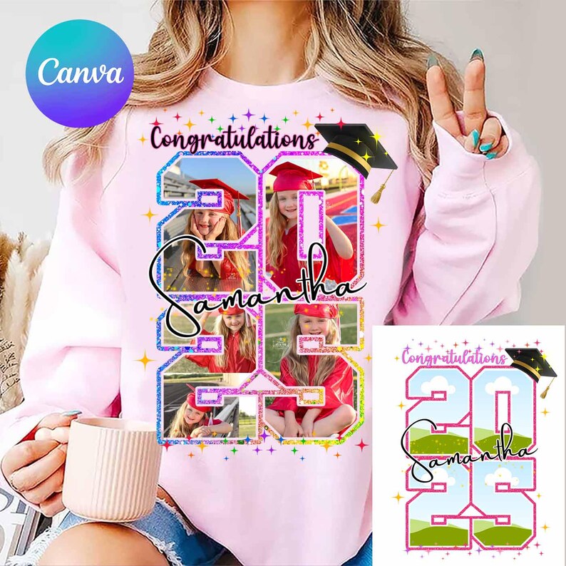 Editable Graduation Canva Template With Photo Insert, Class of 2025 ...