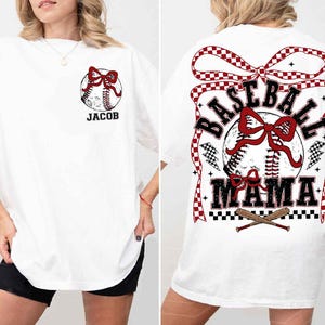 Retro baseball Mama Png Checkered, baseball Mama Png, baseball Coquette Bow Png, baseball Bow Png, Retro baseball Mama Png Sublimation image 4