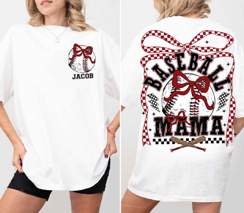Retro baseball Mama Png Checkered, baseball Mama Png, baseball Coquette Bow Png, baseball Bow Png, Retro baseball Mama Png Sublimation image 4