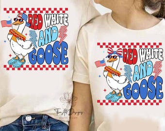 Ganso patriótico PNG: Diseño estadounidense del 4 de julio (descarga digital)