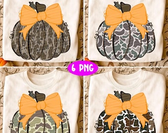 Coquette noeud camo citrouille PNG, sublimation de citrouilles d'automne preppy, tendance Thanksgiving PNG, design girly automne, citrouille mignonne PNG