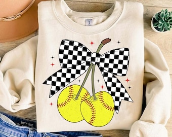 SoftBall Cherries Coquette Png, Game Day SoftBall Png, SoftBall Coquette Png, Checkered SoftBall Bow, SoftBall Mama Png,SoftBall Mom Png