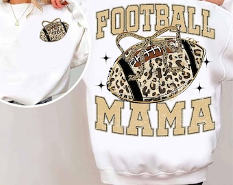 Leopard Football Mama PNG: Game Day Shirt Design (Digital Download