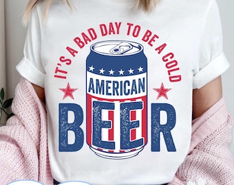 Mal día para una cerveza fría PNG, Divertido 4 de julio SVG, Diseño de bebida patriótica, Clipart de la bandera de EE. UU., Sublimación del Día de la Independencia