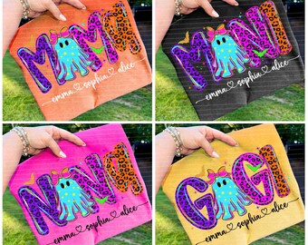Preppy Halloween Mom Nana Gigi PNG, Spooky Coquette Ghost PNG, Boo Ghost Shirt Design, Halloween Bundle Sublimation PNG