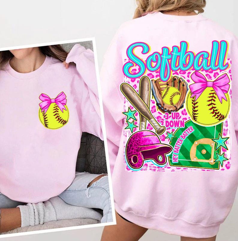 Softball Preppy PNG, Softball Png, Boujee Softball Png, Softball Glitter Png, Game Day Png, Softball Coquette Bow Png