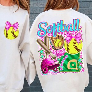 Softball Preppy PNG, Softball Png, Boujee Softball Png, Softball Glitter Png, Game Day Png, Softball Coquette Bow Png