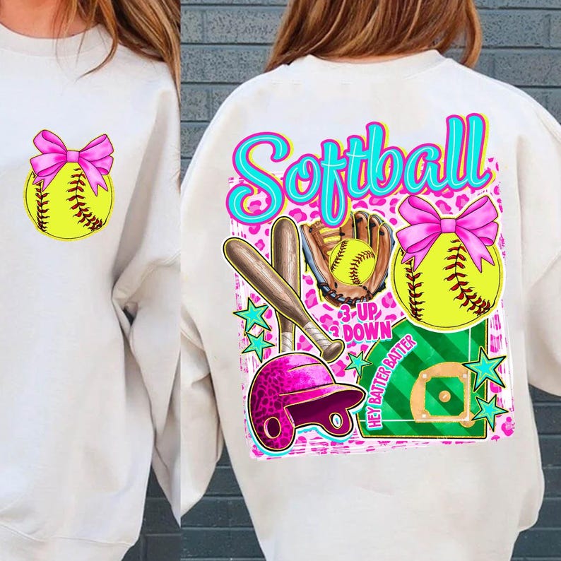 Softball Preppy PNG, Softball Png, Boujee Softball Png, Softball Glitter Png, Game Day Png, Softball Coquette Bow Png