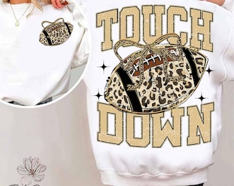 Touchdown Season PNG, Football Shirt Design, Cheetah Leopard Touchdown PNG, Trendy Game Day PNG, Football Digital Download