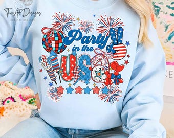 Party in the USA PNG, 4th of July Png, Retro Independence Day, USA Flag Png, America Sublimation, Patriotic Png, Vintage July 4th Design